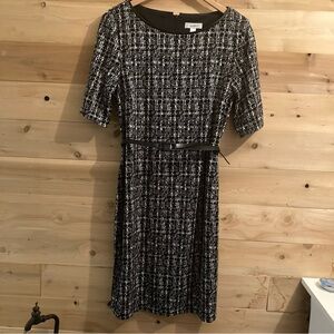Dress barn black belted dress